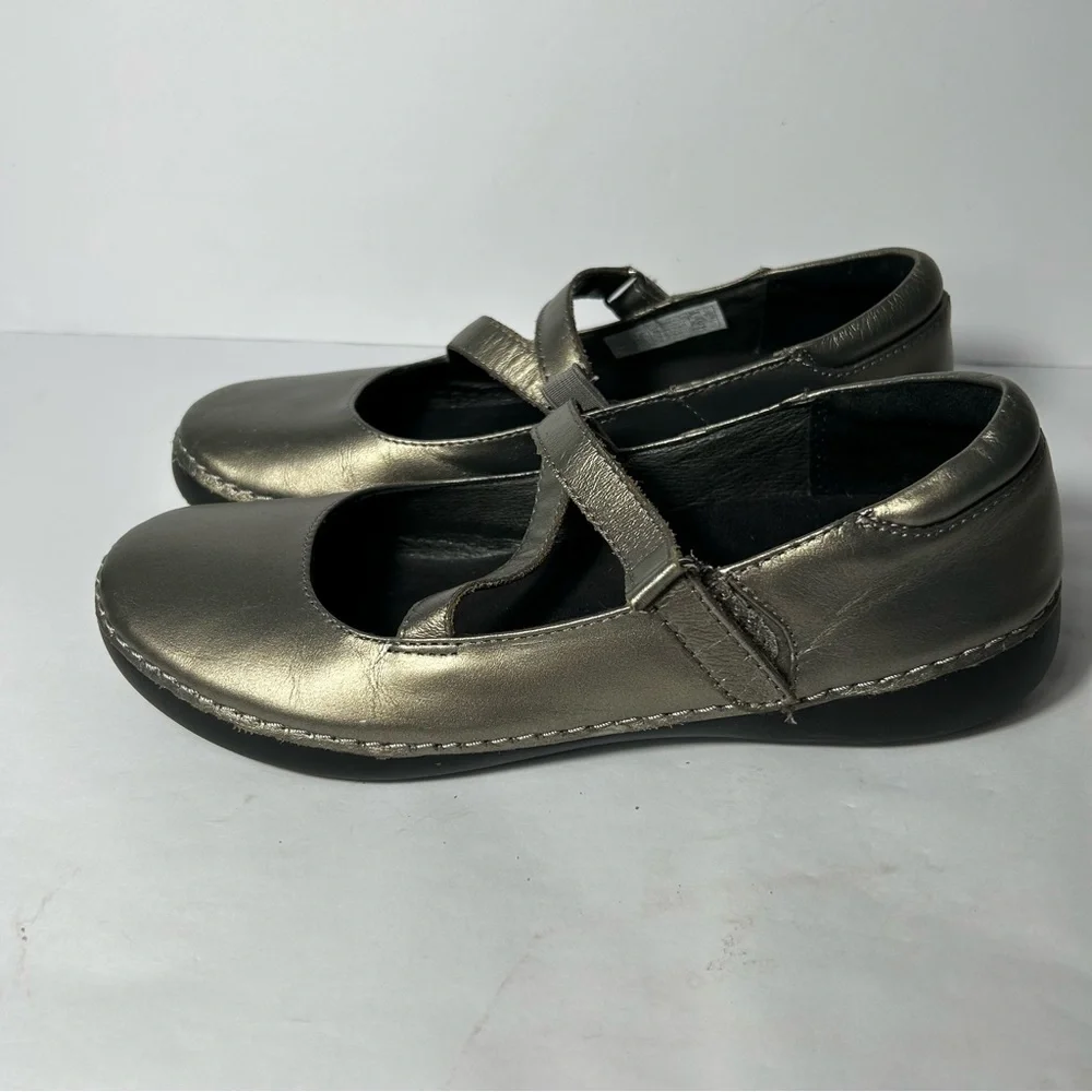 Vionic Orthaheel Judith Shoes Womens 7.5US Gray Silver Mary‎ Jane Flats Strappy